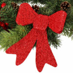 2 db-os karácsonyfa díszkészlet, masni, 18cm, piros