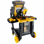 Hordozható munkapad gyerekeknek, szerszámokkal és szerelőeszközökkel, 3 az 1-ben