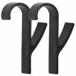 2 db-os kampós akasztó radiátorhoz, törölközőtartó, műanyag, fekete