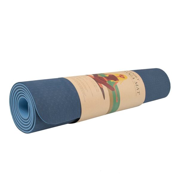 Saltea pentru antrenament, yoga, fitness, aerobic, pilates, exercitii la sol, 183x61cm, albastru - Image 3