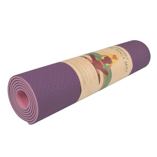 Saltea pentru antrenament, yoga, fitness, aerobic, pilates, exercitii la sol, 183x61cm, violet - Image 3