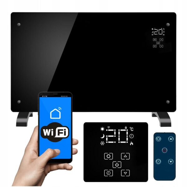 Üveg fűtőpanel, 2500W, 3 fokozatú, termosztáttal, időzítővel, LED kijelzővel, WiFi - Image 2