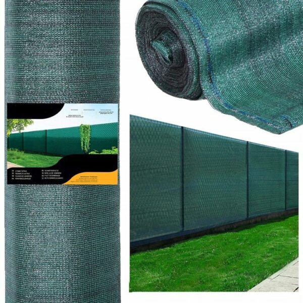 Plasa umbrire si intimitate pentru gard, 1.7m latime, 10m lungime, 185g densitate, verde