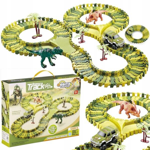 Circuit masinute Dinosaur Park, cu 120 de piese, pista configurabila - Image 2