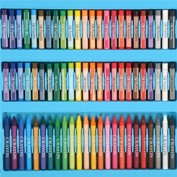 Set de pictura si desen pentru copii, 208 de piese, trusa plastic albastru - Image 11