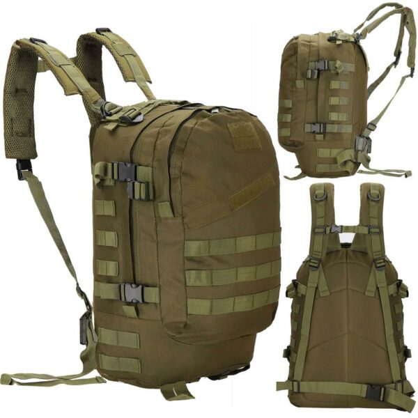 Katonai hátizsák túrázáshoz, vízálló, rekeszes, 35L, zöld - Image 10