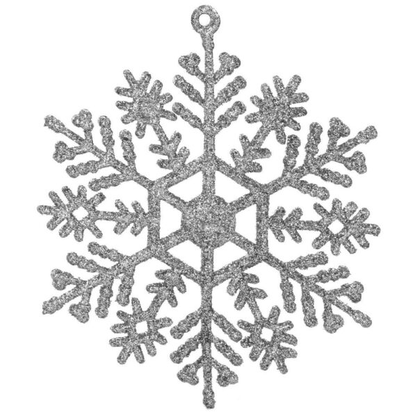 Hópehely karácsonyfadísz, 12 db-os készlet, 10cm, ezüst - Image 9