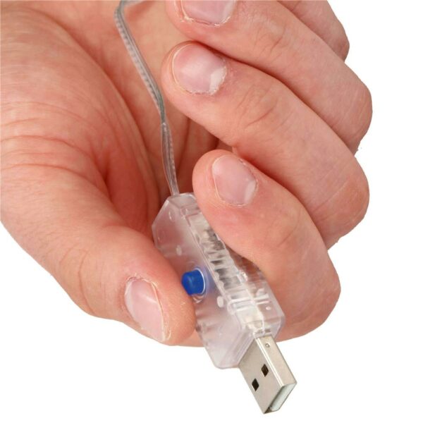 Karácsonyi figura, Mikulás a lépcsőn, LED világítással, USB tápegységgel, beltéri használatra - Image 9