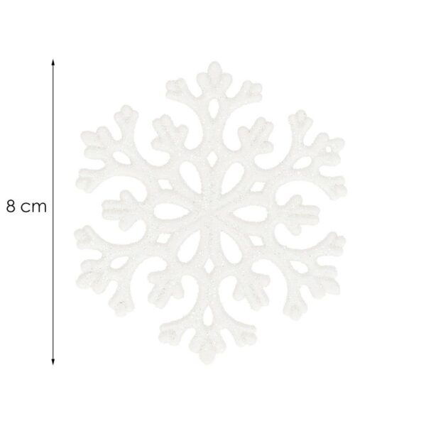 Decoratiune brad fulg de zapada, set 8 bucati, 8cm, alb - Image 10
