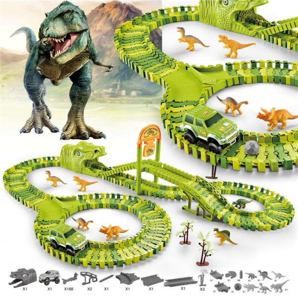 Circuit masinute Dinosaur Park, cu 168 de piese, pista configurabila - Image 11