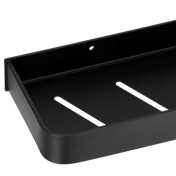 Fürdőszobapolc 2 falra szerelhető rendszerrel, alumínium, 50x12x4cm, fekete - Image 10