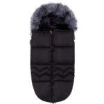 Bundazsák babakocsihoz, univerzális méretű, kapucnival, 90x45cm, fekete