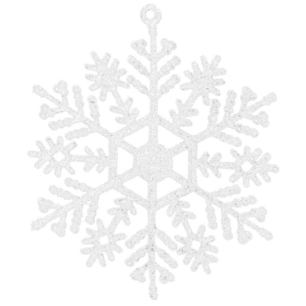 Decoratiune brad fulg de zapada, set 12 bucati, 9-10cm, alb - Image 11