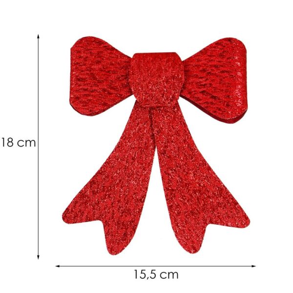 2 db-os karácsonyfa díszkészlet, masni, 18cm, piros - Image 12