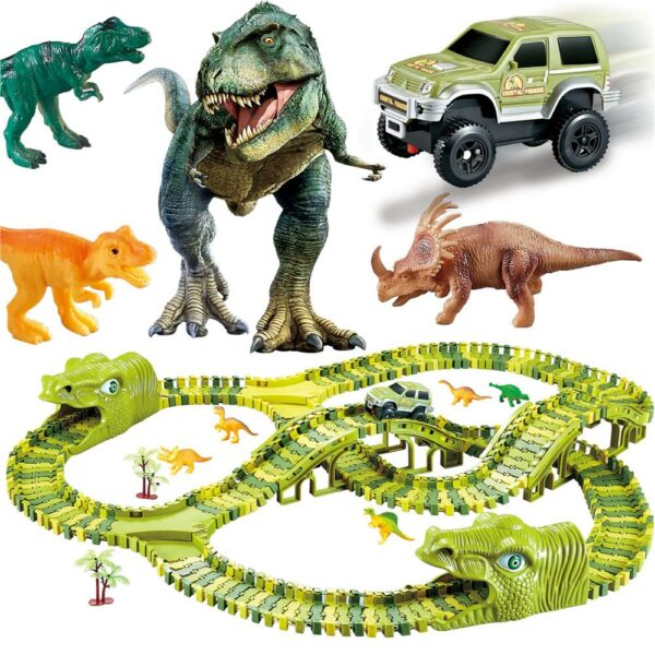 Circuit masinute Dinosaur Park, cu 240 de piese, pista configurabila - Image 12