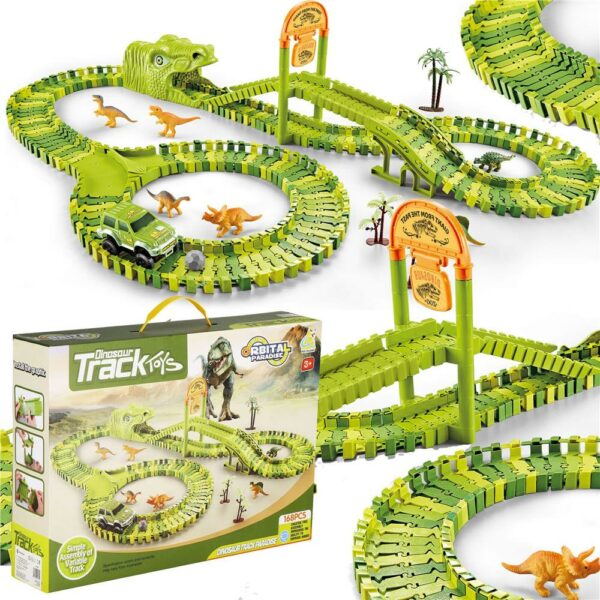 Circuit masinute Dinosaur Park, cu 168 de piese, pista configurabila - Image 12