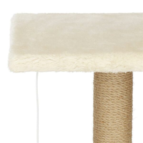 Ansamblu de joaca pentru pisici, cu loc pentru zgariat, minge, 65cm, crem - Image 12