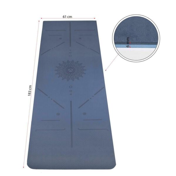 Saltea pentru antrenament, yoga, fitness, aerobic, pilates, exercitii la sol, 183x61cm, albastru - Image 18