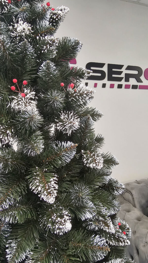 Műfenyő Christmas Deluxe by Sersimo, Crystal havas áfonyás, 2D, 220 cm - Image 3