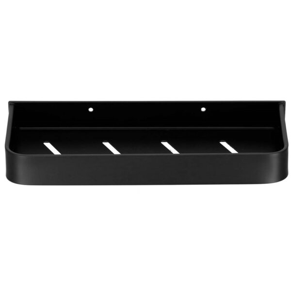 Raft de baie cu 2 sisteme instalare pe perete, aluminiu, 30x12x4cm, negru - Image 12
