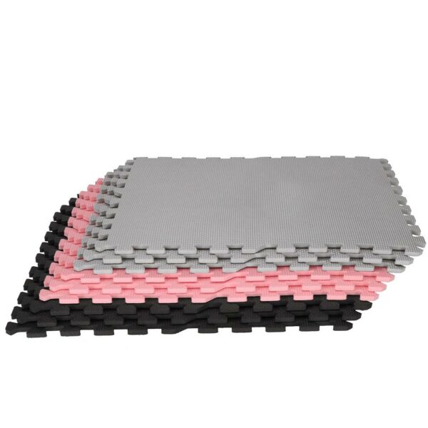 Habszivacs matrac gyerekeknek, forma puzzle típusú, 27 db, hőszigetelő, 179×179 cm, szürke rózsaszín - Image 13
