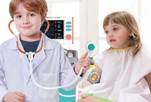 Set de joaca, carucior medical cu aparatura si instrumente, cu sunete si lumini - Image 14