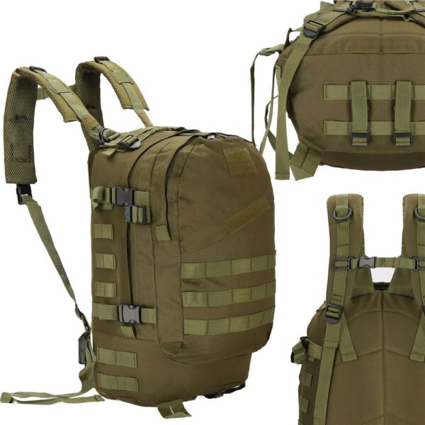Katonai hátizsák túrázáshoz, vízálló, rekeszes, 35L, zöld - Image 13