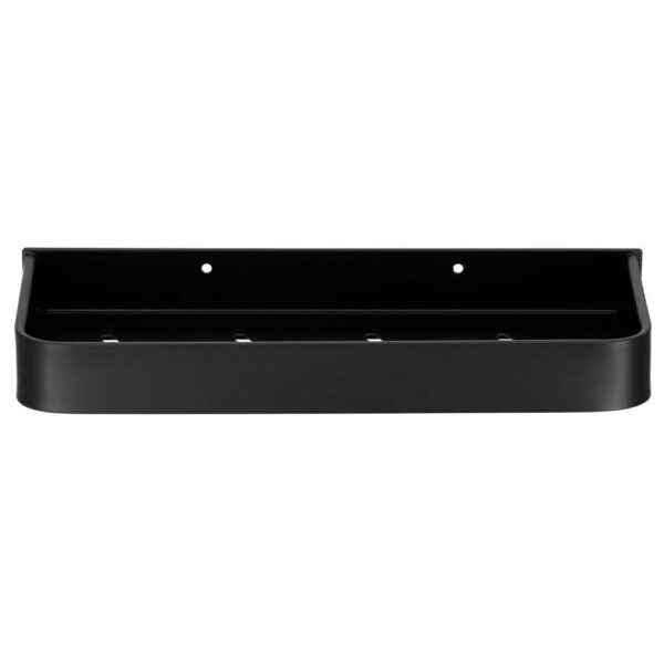 Raft de baie cu 2 sisteme instalare pe perete, aluminiu, 30x12x4cm, negru - Image 13