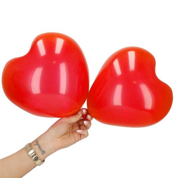 Set 100 baloane pentru petrecere in forma de inima, 22cm, rosu - Image 14