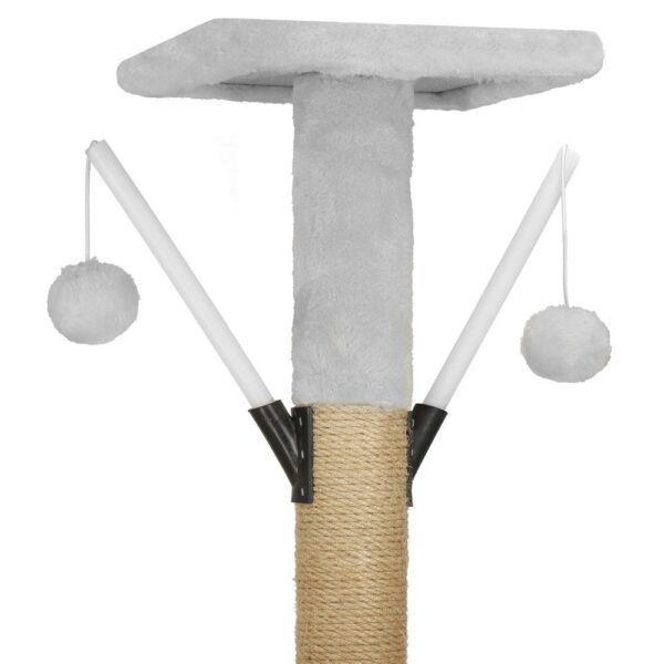 Játszókészlet macskáknak ággyal és kaparófával, 136 cm, szürke - Image 14