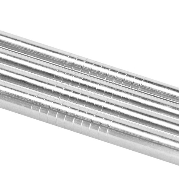 8 db ezüst fém szívószál készlet, újrafelhasználható, tároló tokkal és tisztítókefével, 215x6 mm - Image 15
