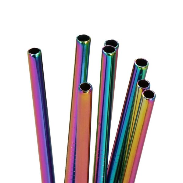 8 db tarka fém szívószál (holo) készlet, újrafelhasználható, tároló tokkal és tisztítókefével, 215x6 mm - Image 14