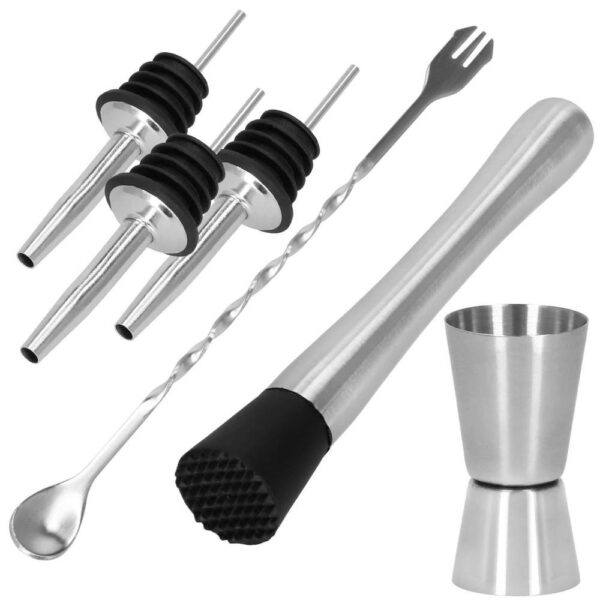 Cocktail Shaker készlet pultosoknak 550 ml, KI24, bambusz tartóval, 11 darab - Image 15