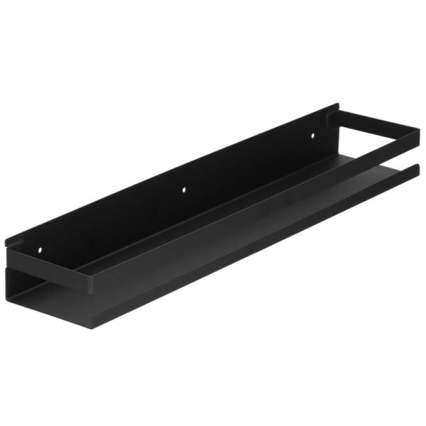 Raft de baie cu 2 sisteme instalare pe perete, aluminiu, 50x10x6cm, negru - Image 16
