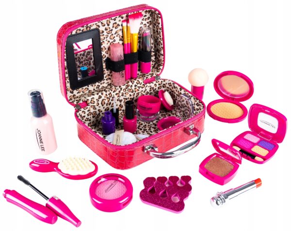 Trusa de machiaj pentru fetite, geanta cu 22 de accesorii cosmetice, fara lichide sau substante chimice, roz - Image 17