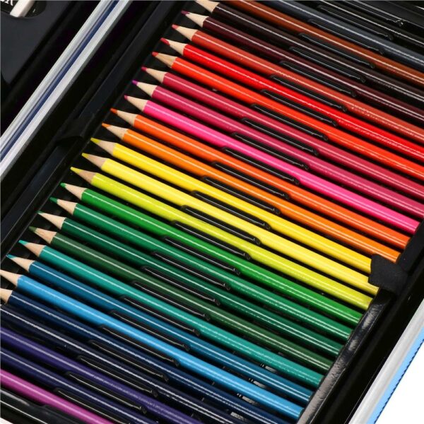 Set de pictura si desen pentru copii, 145 de piese, trusa aluminiu albastra - Image 17