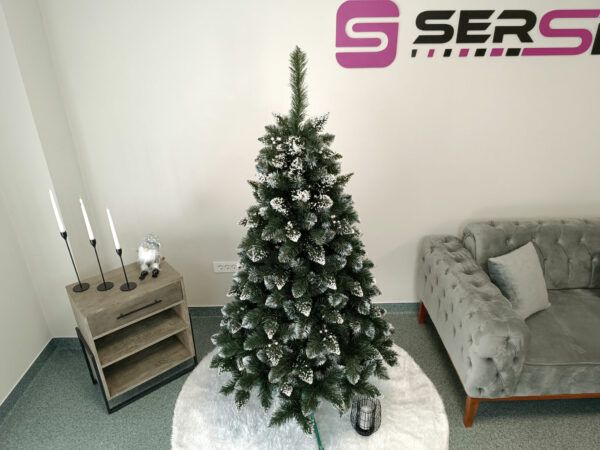 RESIGILAT: Brad artificial Christmas Deluxe by Sersimo, Crystal nins cu merisoare, 2D, 180cm - Image 8