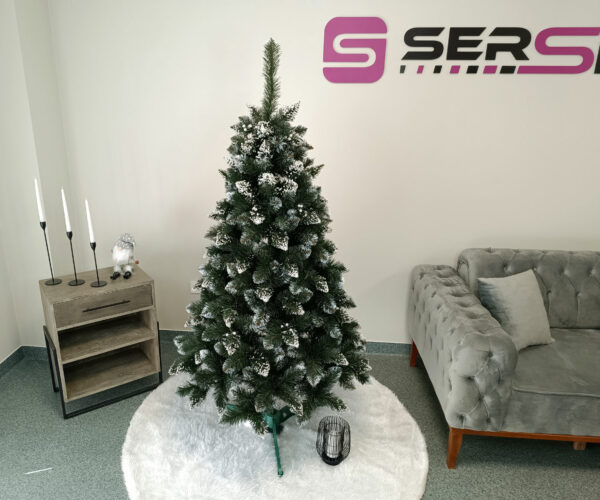 RESIGILAT: Brad artificial Christmas Deluxe by Sersimo, Crystal nins cu merisoare, 2D, 180cm - Image 14