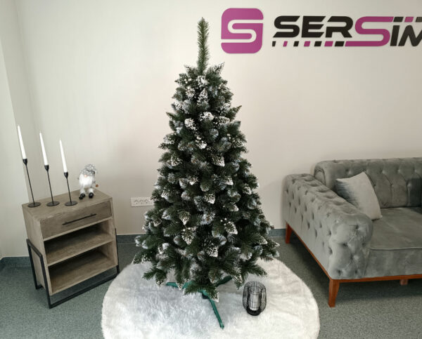 RESIGILAT: Brad artificial Christmas Deluxe by Sersimo, Crystal nins cu merisoare, 2D, 180cm - Image 5