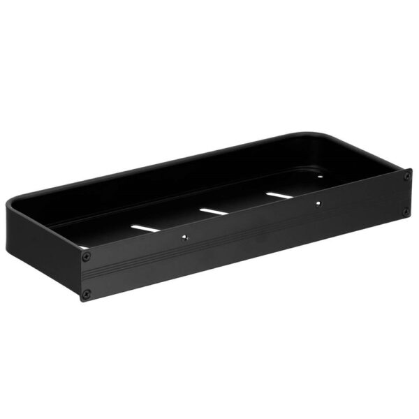 Raft de baie cu 2 sisteme instalare pe perete, aluminiu, 30x12x4cm, negru - Image 16