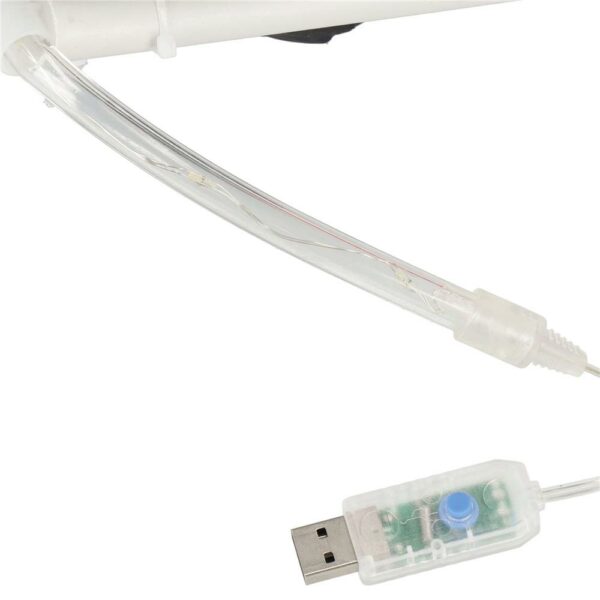Karácsonyi figura, Mikulás a lépcsőn, LED világítással, USB tápegységgel, beltéri használatra - Image 16