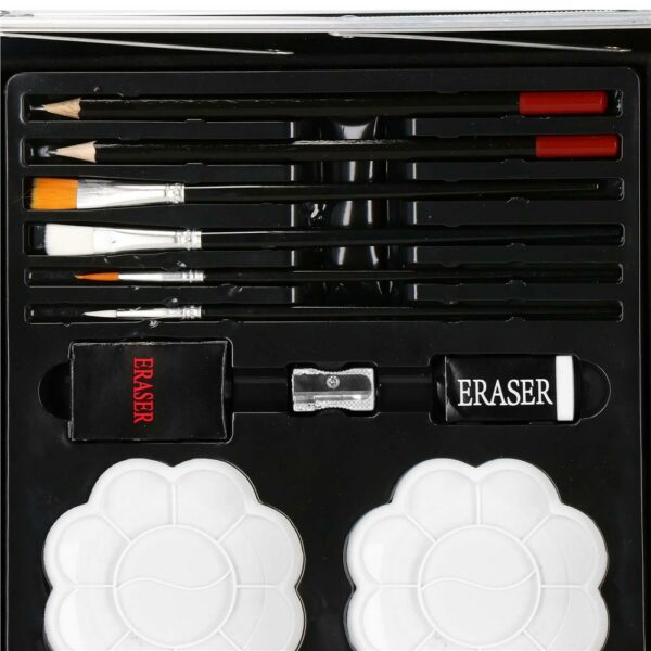 Set de pictura si desen pentru copii, 145 de piese, trusa aluminiu albastra - Image 19