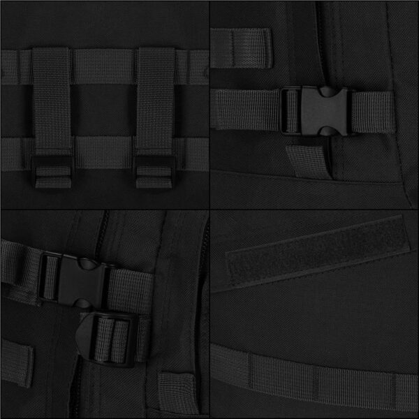 Rucsac militar pentru drumetie, impermeabil, compartimentat, 35L, negru - Image 3