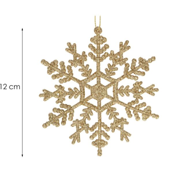 Hópehely karácsonyfadísz, 3 db-os készlet, 12cm, arany - Image 2