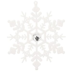 Hópehely karácsonyfadísz kristállyal, 2 db-os készlet, 12cm, fehér