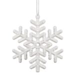 Hópehely karácsonyfadísz, 3 db-os készlet, 8cm, fehér