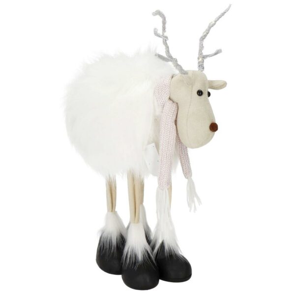 Karácsonyi figura, fehér rénszarvas sállal, magassága 48cm - Image 2