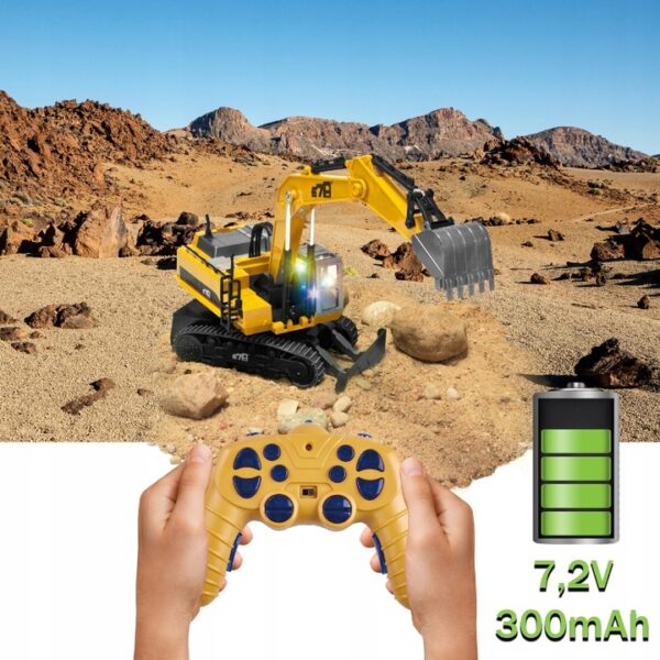 Játék kotrógép távirányítóval, lépték 1/14, USB töltés, 14 csatorna - Image 3