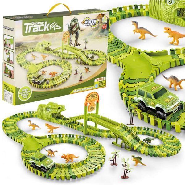 Circuit masinute Dinosaur Park, cu 168 de piese, pista configurabila - Image 3