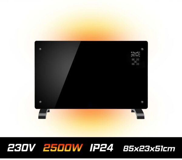 Üveg fűtőpanel, 2500W, 3 fokozatú, termosztáttal, időzítővel, LED kijelzővel, WiFi - Image 3